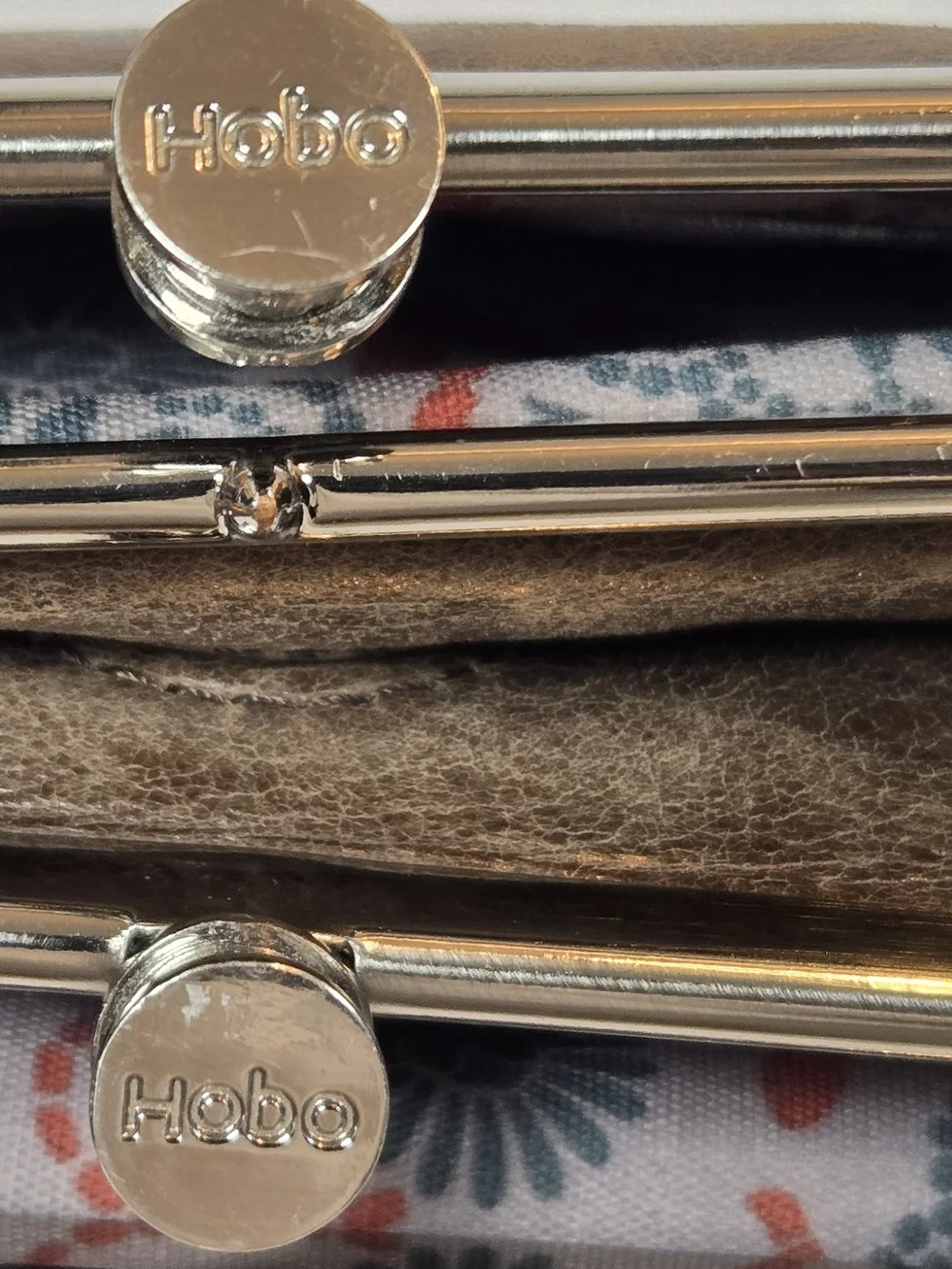HOBO Dark Brown Leather Frame Clutch